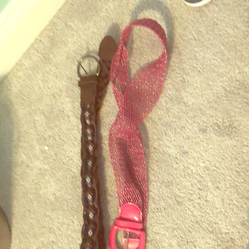 2 belts one. Leather the other is from the 80s